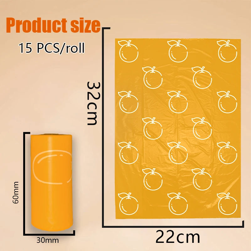 Eco-Friendly Orange-Scented Pet Poop Bags with Dispenser