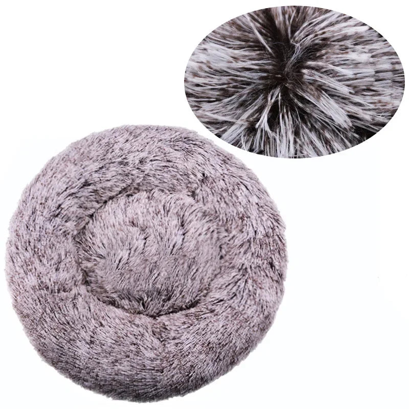 Eco-Friendly Plush Round Pet Bed for Dogs & Cats