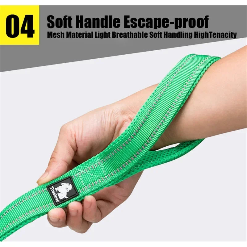 Soft Pet Leash – Reflective Nylon Mesh Padded Leash