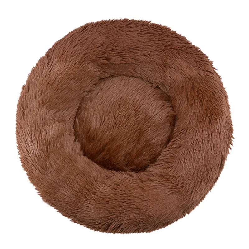 Eco-Friendly Plush Round Pet Bed for Dogs & Cats