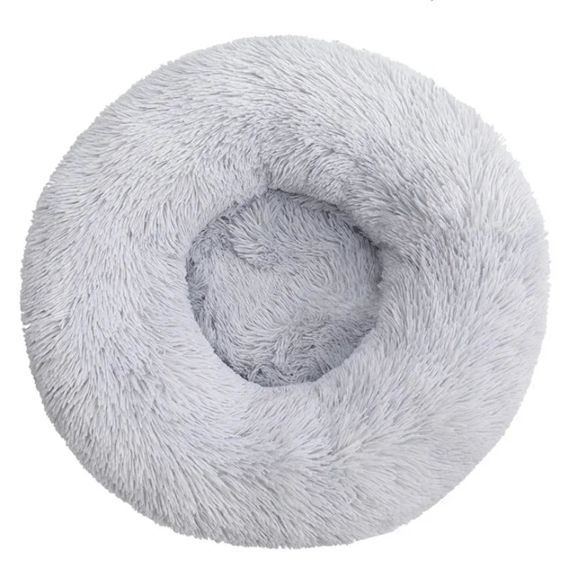 Eco-Friendly Plush Round Pet Bed for Dogs & Cats