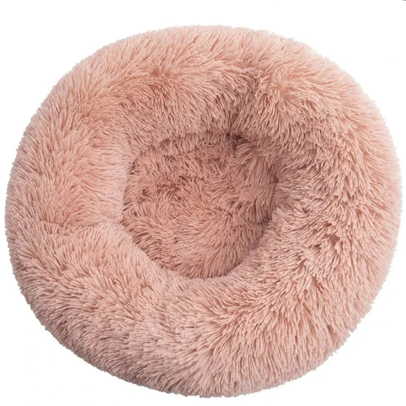 Eco-Friendly Plush Round Pet Bed for Dogs & Cats