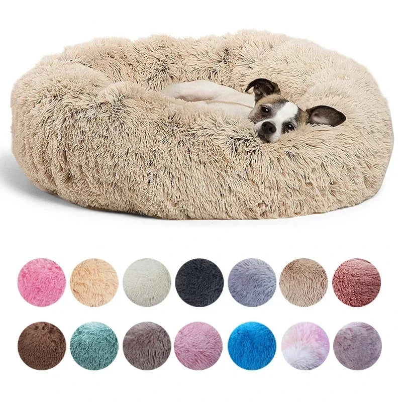 Eco-Friendly Plush Round Pet Bed for Dogs & Cats