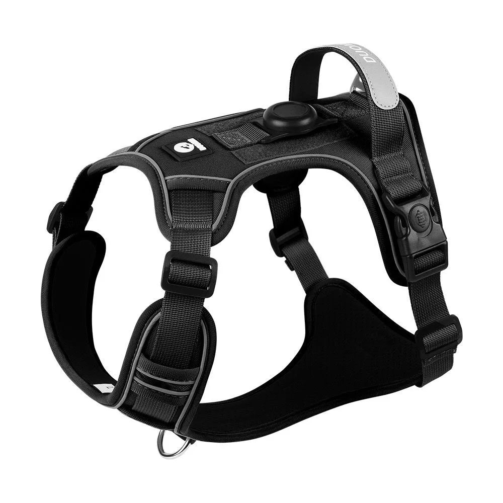 Reflective Dog Harness with Airtag Holder & Leash Set