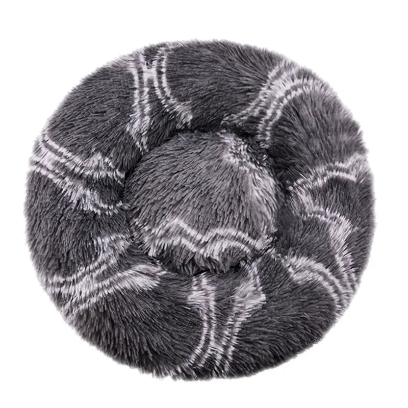 Eco-Friendly Plush Round Pet Bed for Dogs & Cats
