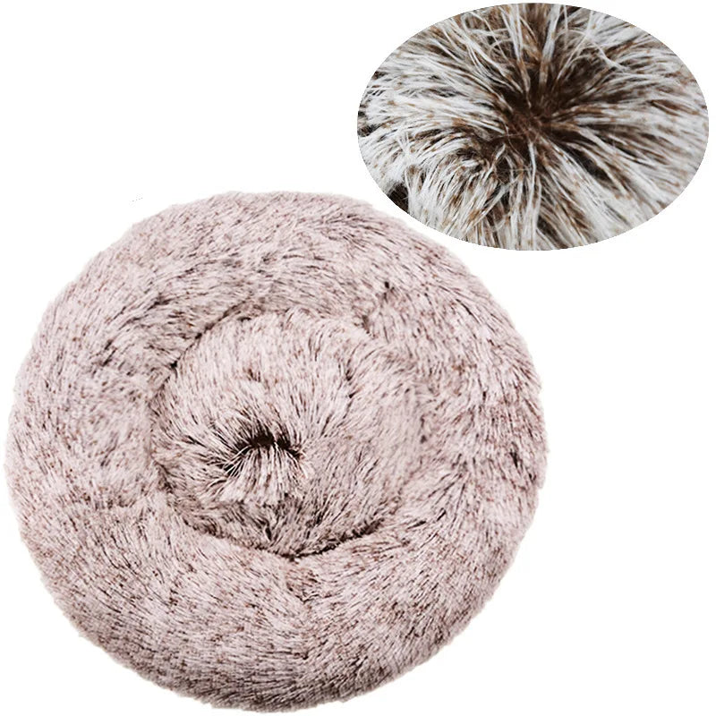 Eco-Friendly Plush Round Pet Bed for Dogs & Cats