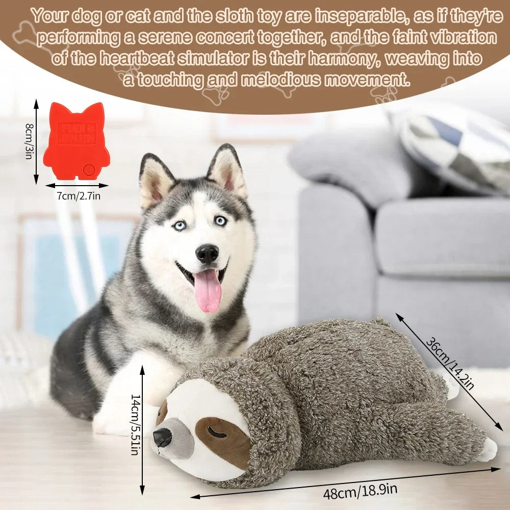 Forest Sloth Puppy Heartbeat Toy for Stress Relief