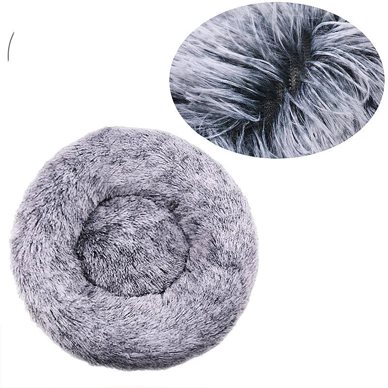 Eco-Friendly Plush Round Pet Bed for Dogs & Cats