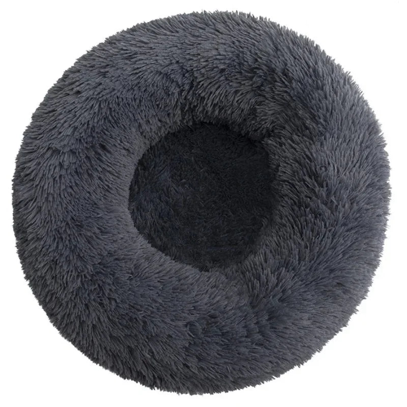Eco-Friendly Plush Round Pet Bed for Dogs & Cats