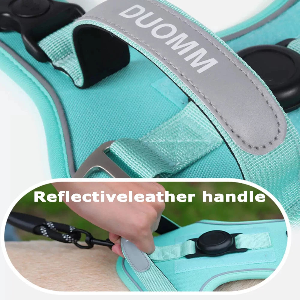 Reflective Dog Harness with Airtag Holder & Leash Set