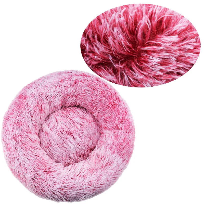Eco-Friendly Plush Round Pet Bed for Dogs & Cats