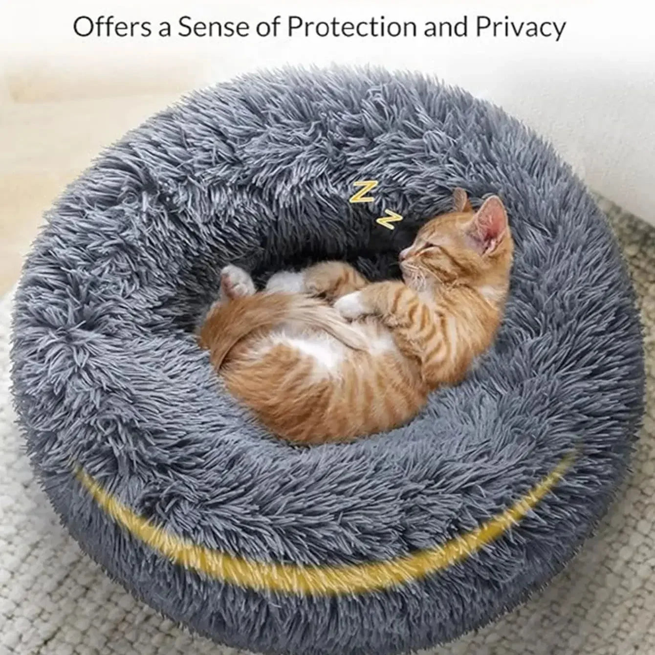 Eco-Friendly Plush Round Pet Bed for Dogs & Cats