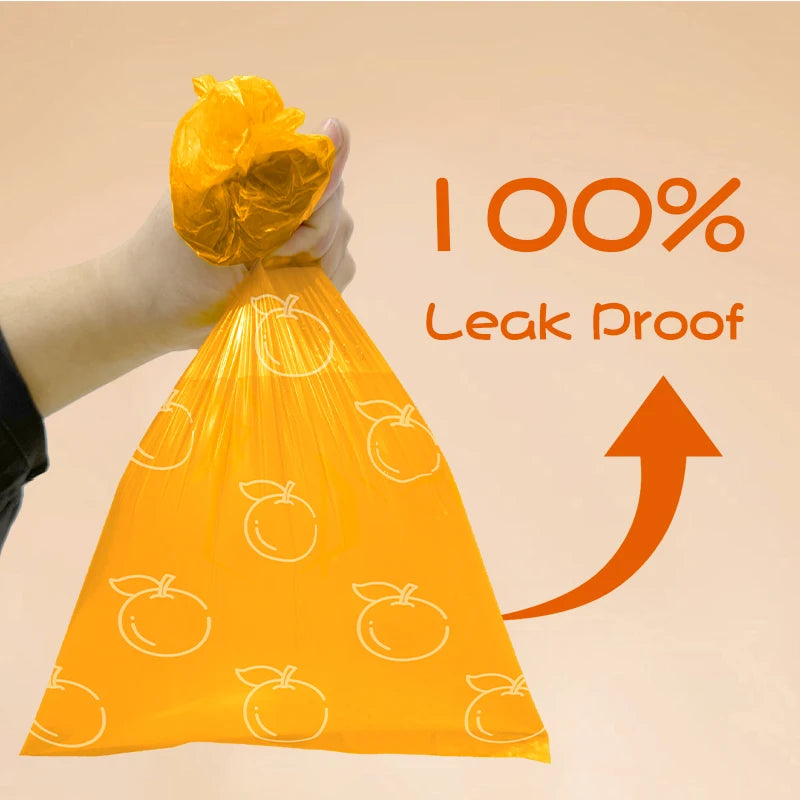 Eco-Friendly Orange-Scented Pet Poop Bags with Dispenser